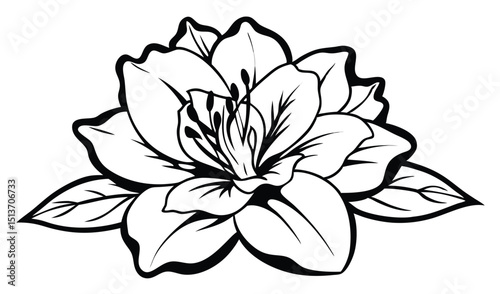 Beautiful pink lily flower bloom isolated on white background, a floral nature vector illustration design element