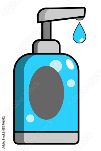 Vector de sanitizador manual con alcohol en gel. Icono de higiene y limpieza. Ilustración con estilo minimalista.