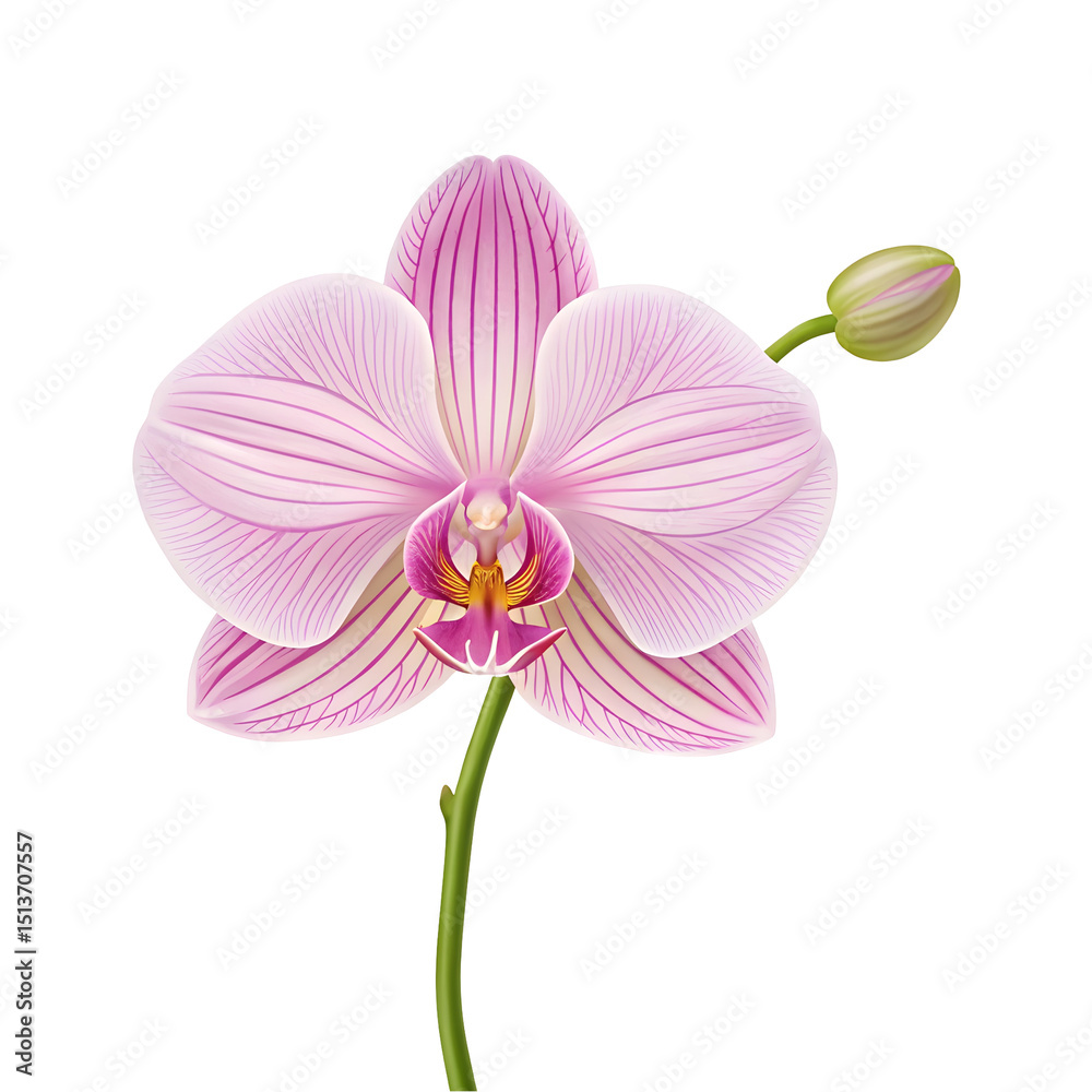 Obraz premium illustration of orchid flower isolated on a transparent background