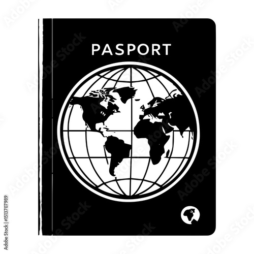 world map icon on a Passport