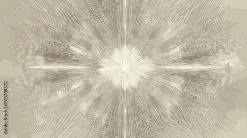 Abstract kaleidoscope pattern in soft white and beige hues  