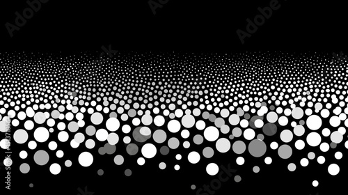 Abstract design featuring circular patterns in black and white  