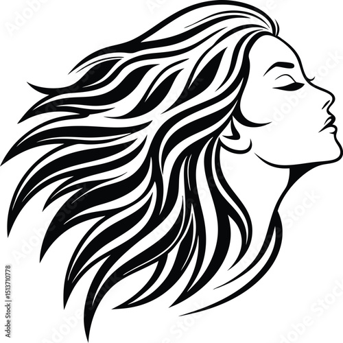 girl with long black hair