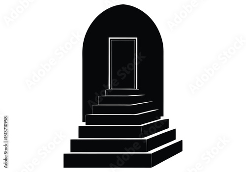 Stairs Leading to Bright Doorway Silhouette