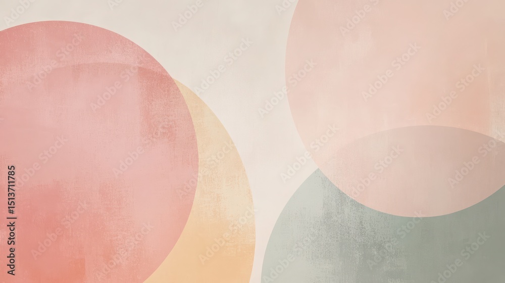 Fototapeta premium Geometric Shapes Pastel Colors Minimalist Background