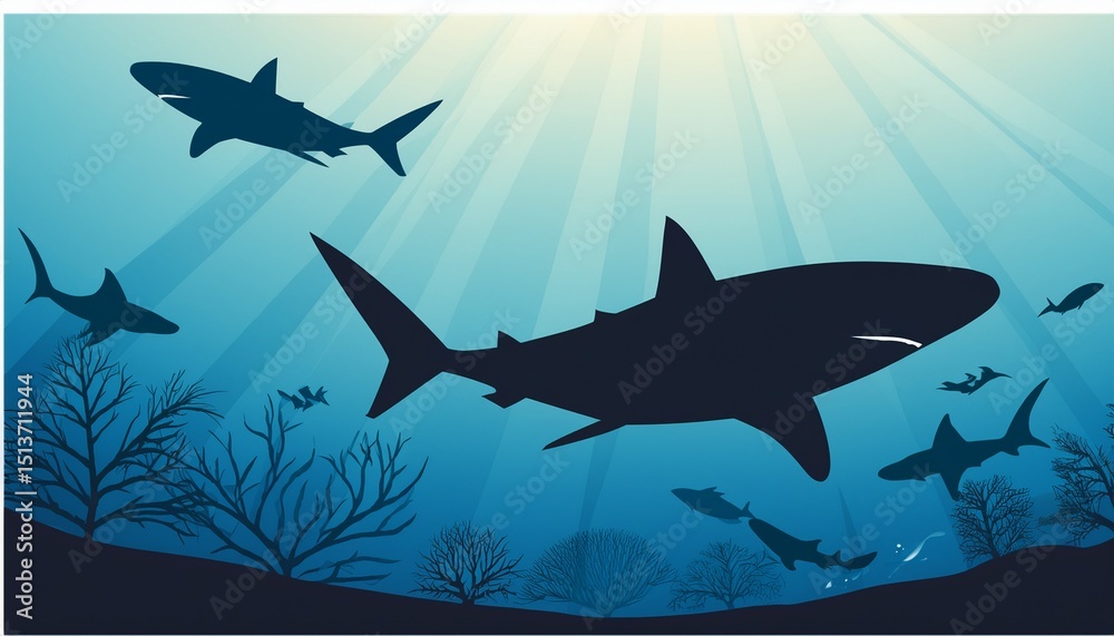 Obraz premium sharks in the sea