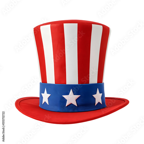 uncle sam hat isolated on a transparent background
