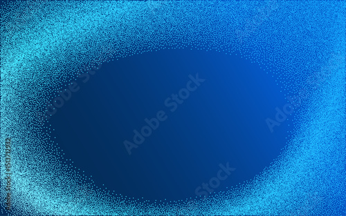 Dots Digital Technology Blue Light Vector Background. Artificial Intelligence Abstract Data Code Concept. Tech Wavy Vortex Gritty Texture Grain Backdrop Illustration