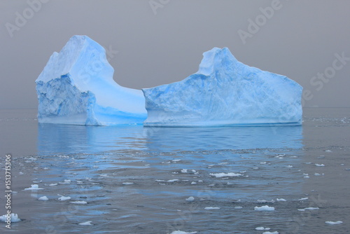 Sunset Glow on Antarctic Iceberg
