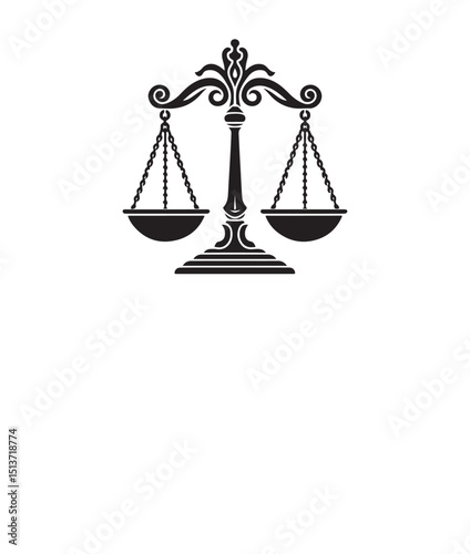 Silhouette of a Scales , isolated on a white background