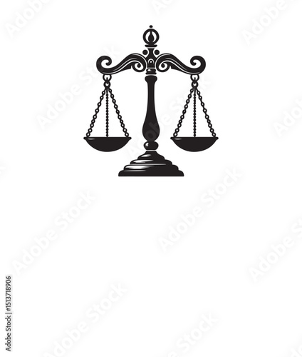 Silhouette of a Scales , isolated on a white background