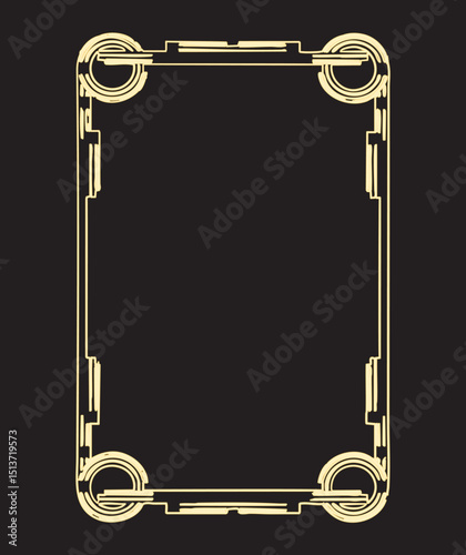 Light yellow neon frame glowing on black background