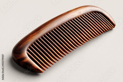 Elegant wooden hair comb. photo