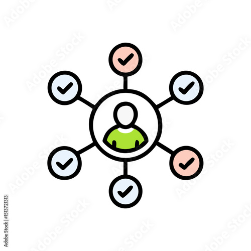 Network Connections Icon - People Hub and Social Links