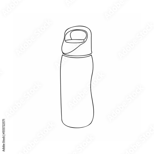 Line art illustration of a reusable water bottle with a practical drinking spout