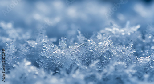 Close-Up of Delicate Ice Crystals A Stunning Winter Macro Photograph