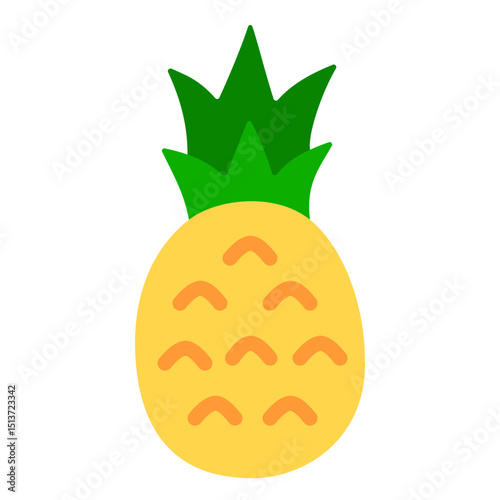 Pineapple flat icon. Pineapple vector illustration.