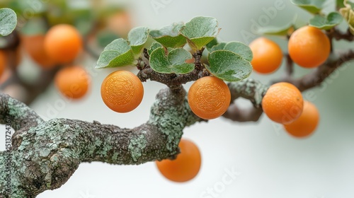 Close-up of jade bonsai leaves glowing softly, symbolizing wealth and peace