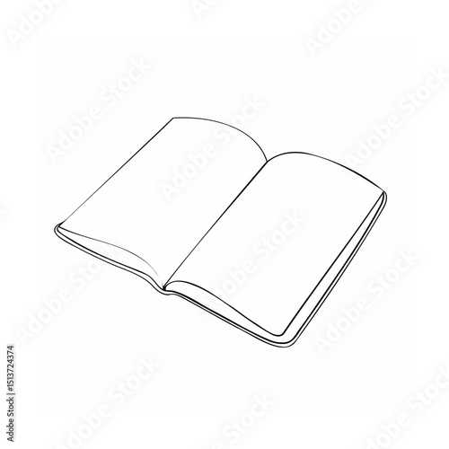 An open book illustration with blank pages perfect for mockups or publishing concepts