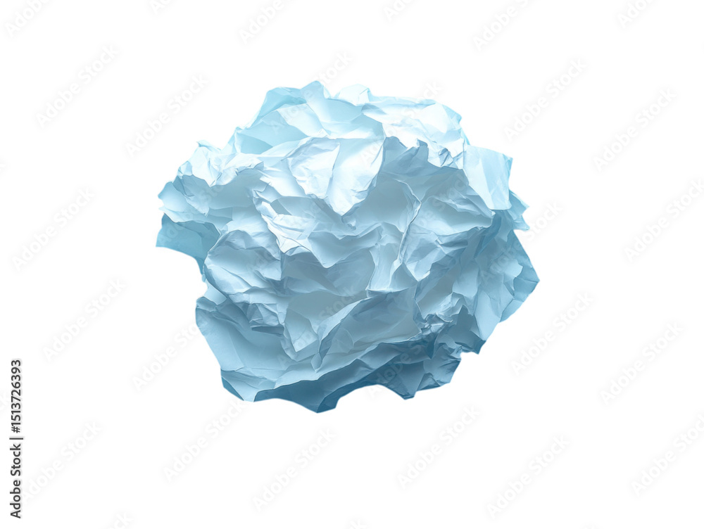 Obraz premium A pile of crumpled paper with a blue color