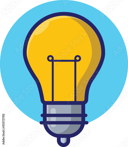Lightbulb  Cartoon Vector Icon Illustration. Education Technology Icon Concept Isolated Premium Vector. Flat Cartoon Style 