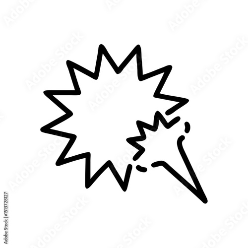Dense boom with rounded points icon on transparent background for web and graphic design