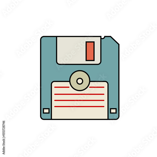 Retro Floppy Disk Icon Vintage Technology Design Element