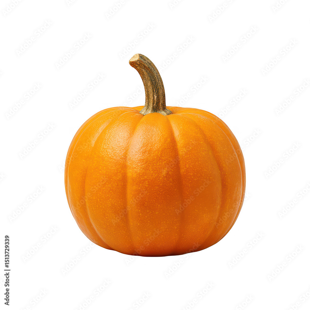Obraz premium Single orange pumpkin isolated on transparent background