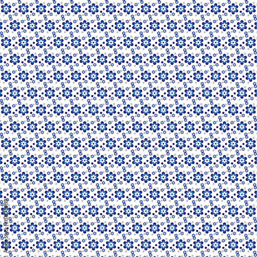 seamless floral pattern with blue meadow flowers
