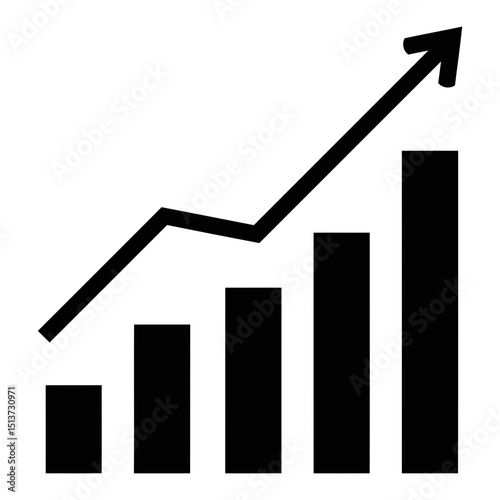 Upward Trend Graph, Growth Chart, Business Success Icon