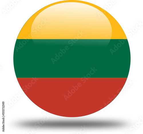 Free Download Flag of lithuania – 3D Circular Icon in High Resolution PNG Format	 - GFXLoad