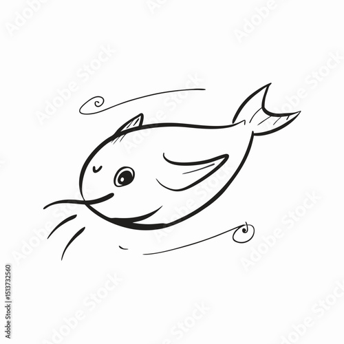 fish cartoon isolated on white