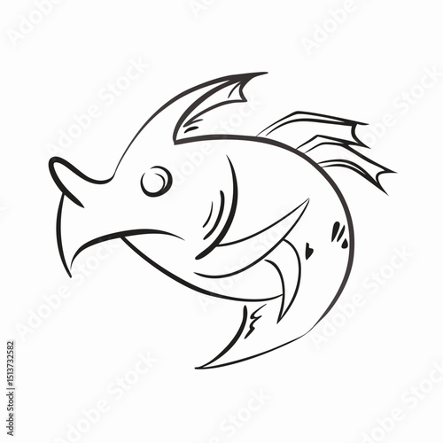 vector illustration of a shark