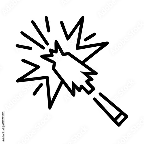 Short spiked explosive burst icon on transparent background for web and graphic design