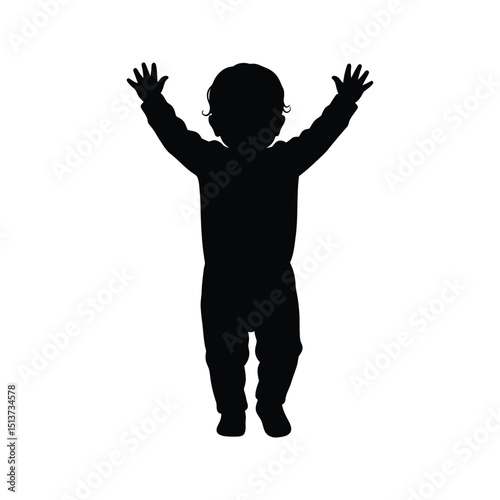 silhouette of a man with hands up
