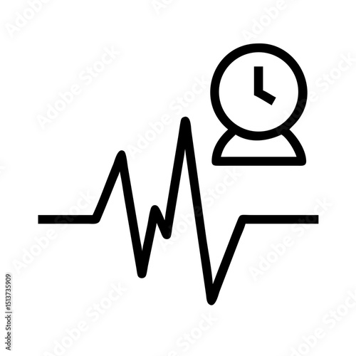 Silhouette continuous pulse line with variation icon on transparent background for web and graphic design