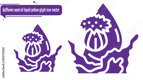 Safflower seed oil liquid yellow glyph icon vector