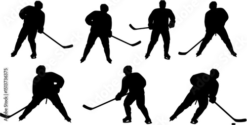 Hockey Player Silhouettes
hockey, silhouette, illustration, team, champion, sport, isolated, player, skate, helmet, match, white, people, play, equipment, goal, competition, ice hockey, hockey stick, 