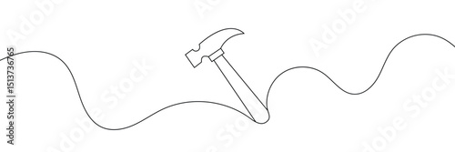 Continuous editable line drawing of hummer. Single line hummer icon