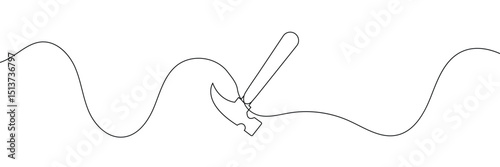 Continuous editable line drawing of hummer. Single line hummer icon
