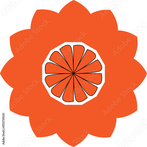 orange flower vector illustration