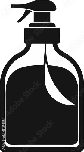 Cleansing Oil Bottle Silhouette Vector Illustration