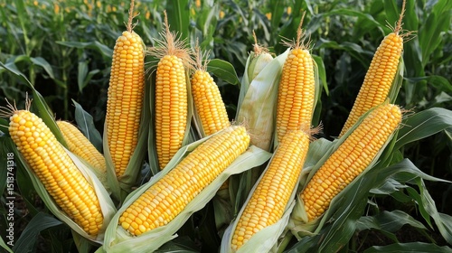 Golden Corn in the Field Ripe Ears, Harvest, Agriculture, Corn, Maize Agriculture, Farming