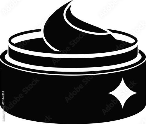 Cleansing Balm Jar Silhouette Vector Illustration