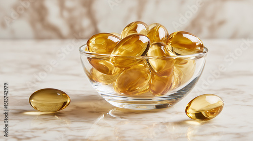 Herbal medicine softgels in aesthetic setting