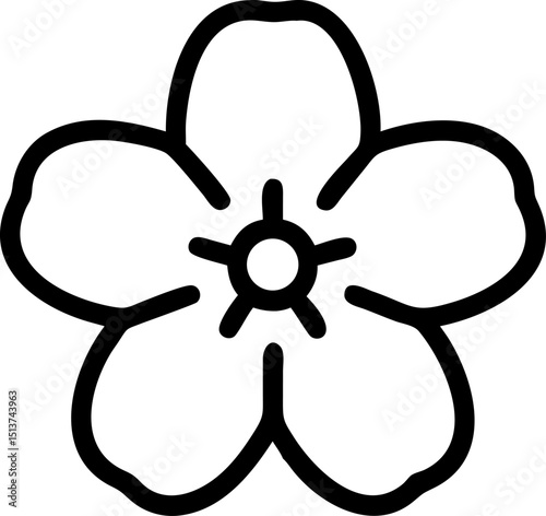 alpine forget me not flower vector outline icon on white or transparent background	