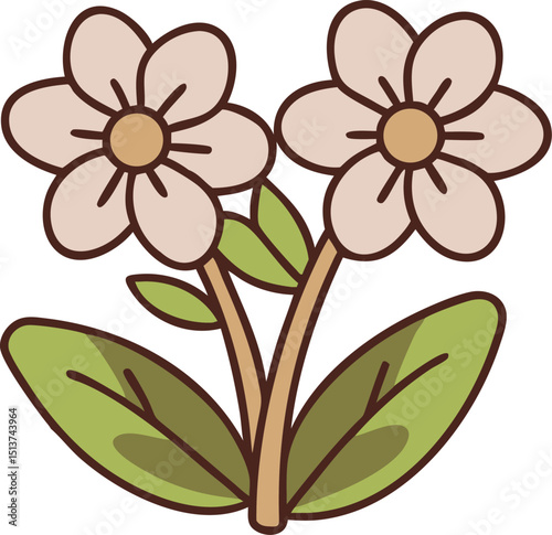 alpine forget me not flower vector outline icon on white or transparent background	