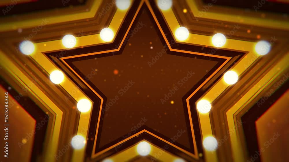 3d spinning star animation for music show intro