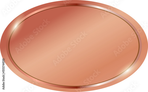 glossy rose gold copper oval frame