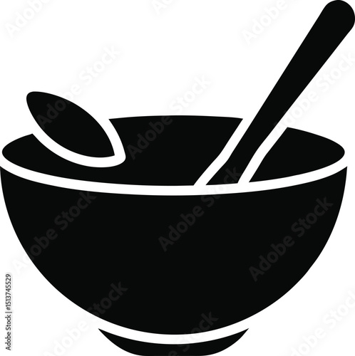 Soup Bowl Icon vector illustration on transparent background.